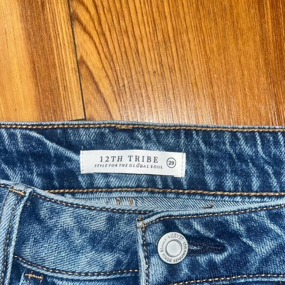 12th Tribe Women's Blue Wide Leg Jeans SZ 29 - Picture 3 of 6